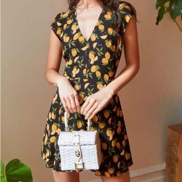 Reformation Deven Dress in Lemon Print - Picture 5 of 7